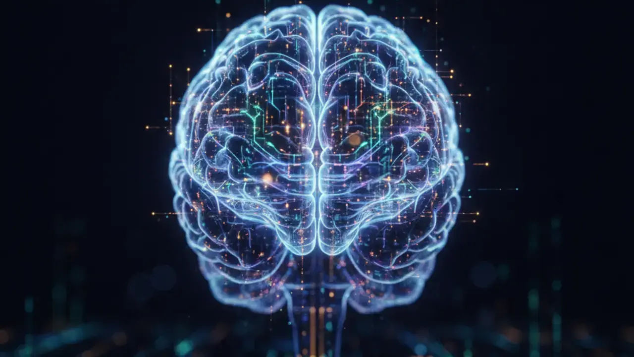 Inteligência artificial analisando dados complexos na psiquiatria para diagnóstico preciso